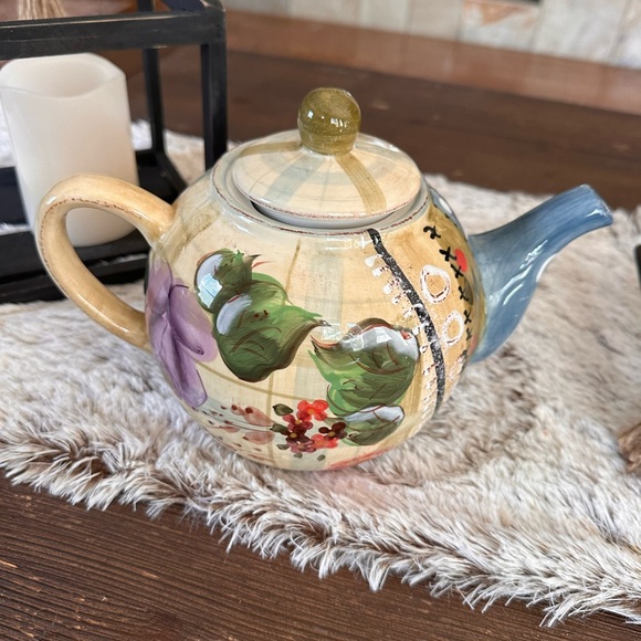 Teapot Vintage rustic farmhouse multi color design - Picture 4 of 7